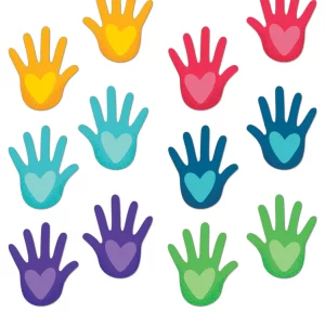 ONE WORLD HANDS WITH HEARTS CUT OUTS