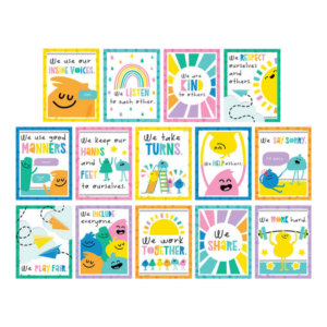 MINI PSTRS RULES HAPPY CLASS POSTERS