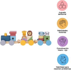 TREN DE MADERA ANIMALES -  STACKING TRAIN ANIMALS