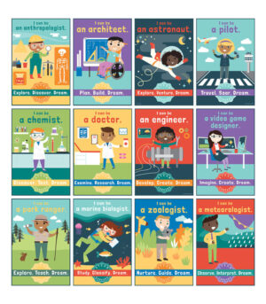 JUEGO DE TARJETAS DE CARRERAS PROFESIONALES EN STEAM - STEAM CAREERS CHART SET