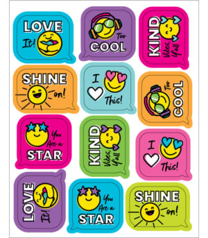 PEGATINAS MOTIVACIONALES CON CARAS SONRIENTES - SMILEY FACES MOTIVATIONAL STICKERS