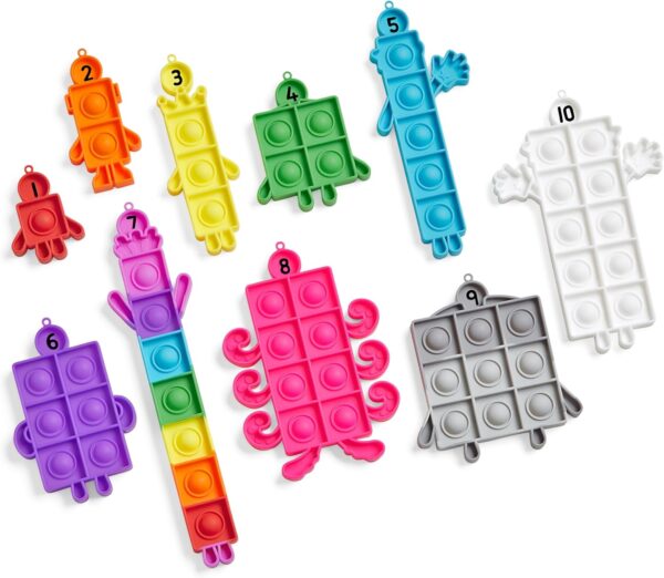 BURBUJAS SILICONA NUMEROS 1 AL 10 -  SENSORY BUBBLE POPPERS