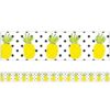 BORDES CON DISEÑO DE PIÑA Y PUNTOS  -  SIMPLY STYLISH TROPICAL PINEAPPLES STRAIGHT BORDERS