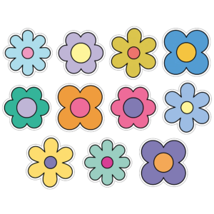 RECORTES DE FLORES RETRO REMIX ELEMENTALES - ELEMENTARY RETRO REMIX FLOWERS CUTOUTS