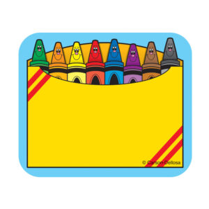 ETIQUETAS CON NOMBRE EN FORMA DE CAJA DE LÁPICES DE COLORES- CRAYON BOX NAME TAGS
