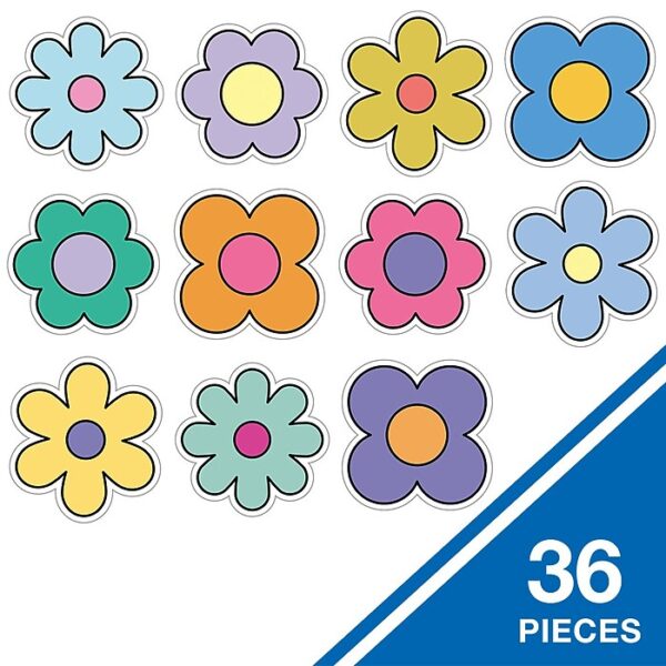 RECORTES DE FLORES RETRO REMIX ELEMENTALES - ELEMENTARY RETRO REMIX FLOWERS CUTOUTS