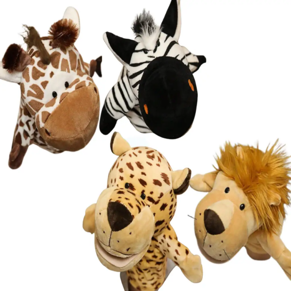 TITERES DE TELA CON BOCA SET DE 4 UNIDADES