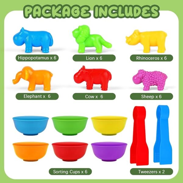 CONTADORES  OVEJA, RINO, VACA, LEON CON PINZAS  36 PCS