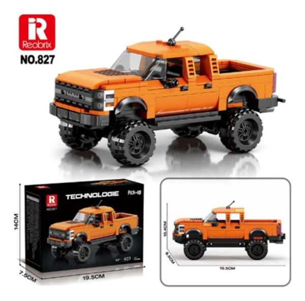 REOBRIX 827 PICK UP NARANJA RAPTOR- 320 PIEZAS