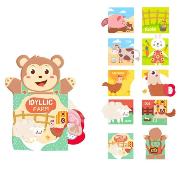 LIBRO CON TITERE GRANJA - HAND PUPPET CLOTH BOOK IDYLLIC FARM