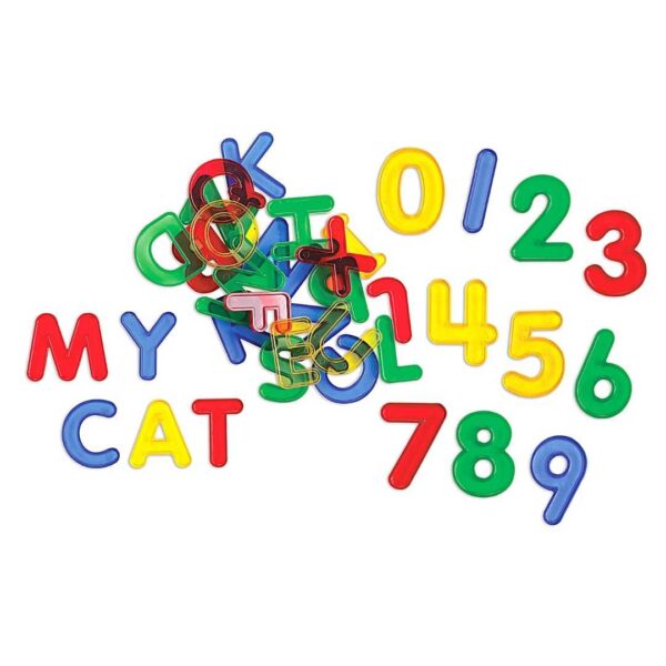 LETRAS Y NUMEROS TRANSPARENTES 66 PCS - TRANSPARENT LETTERS AND NUMBERS 66 PCS
