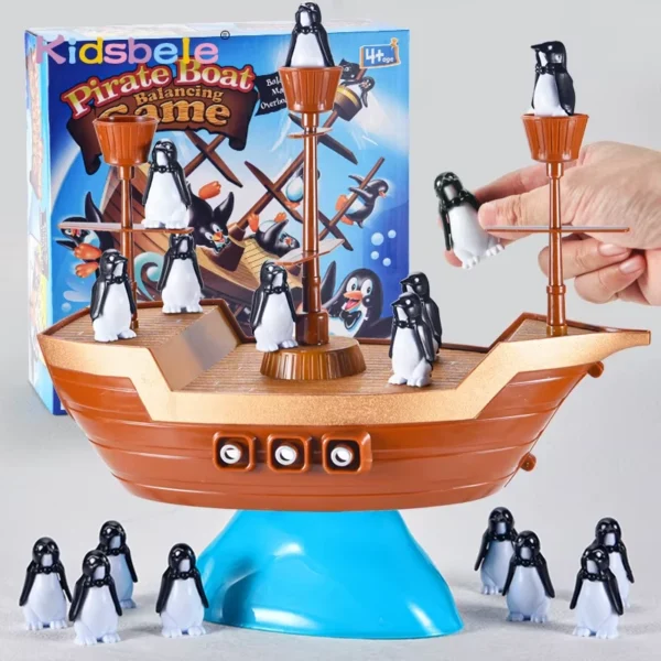 BALANCEADO PINGUINOS- PIRATE BOAT BALANCING GAME