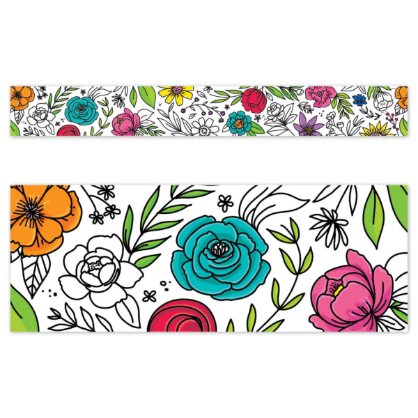 DOODLY BLOOMS BRIGHT BLOOMS EZ BORDER