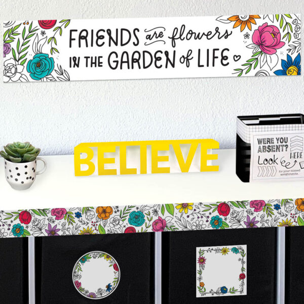 DOODLY BLOOMS BRIGHT BLOOMS EZ BORDER