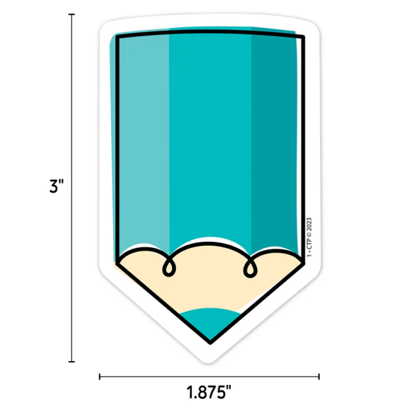 COLORFUL DOODLE PENCILS CORE DECOR 3 INCH DESIGNER CUT OUTS