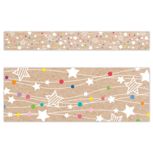 COLORFUL KRAFT STARS ON STRINGS
