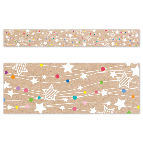 COLORFUL KRAFT STARS ON STRINGS