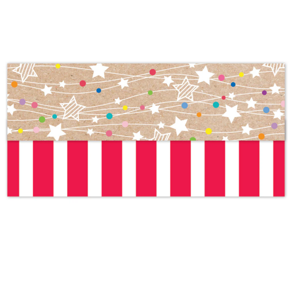 COLORFUL KRAFT STARS ON STRINGS