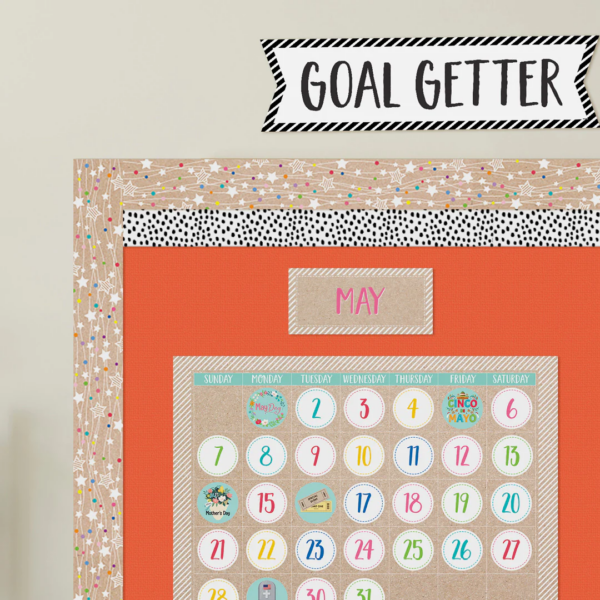 COLORFUL KRAFT STARS ON STRINGS