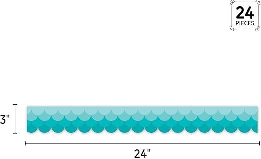 OMBRE TURQUOISE SCALLOPS BORDER