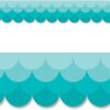 OMBRE TURQUOISE SCALLOPS BORDER
