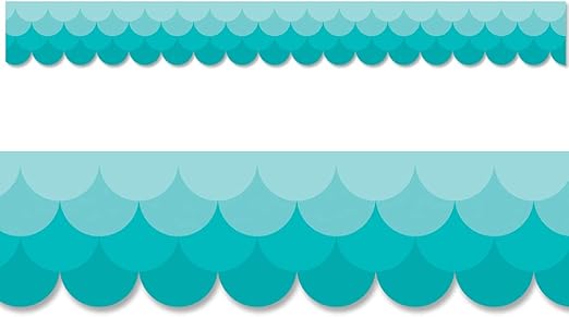 OMBRE TURQUOISE SCALLOPS BORDER