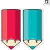 COLORFUL DOODLE PENCILS  6 INCH DESIGNER CUT OUTS