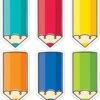 COLORFUL DOODLE PENCILS  6 INCH DESIGNER CUT OUTS