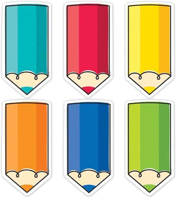 COLORFUL DOODLE PENCILS  6 INCH DESIGNER CUT OUTS