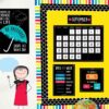 DOODLE CALENDAR SET BULLETIN BOARD