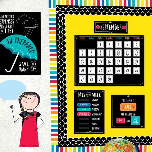 DOODLE CALENDAR SET BULLETIN BOARD