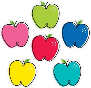 DOODLE APPLES  CORE DECOR 6 DESIGNER CUT OUTS
