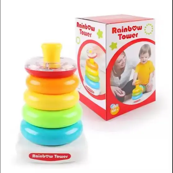TORRE DE APILAR PARA BEBE 20 CMS ALTO - RAINBOW TOWER