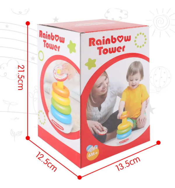 TORRE DE APILAR PARA BEBE 20 CMS ALTO - RAINBOW TOWER