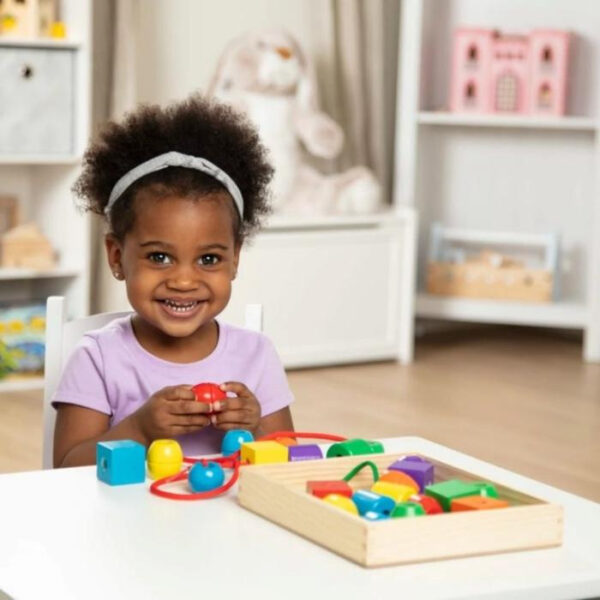 SET DE CUENTAS DE MADERA PARA ENHEBRAR 30 PIEZAS