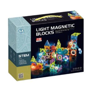 SET DE MAGNETICO CON LUZ 75 PZ -  LIGHT MAGNETIC BLOCKS