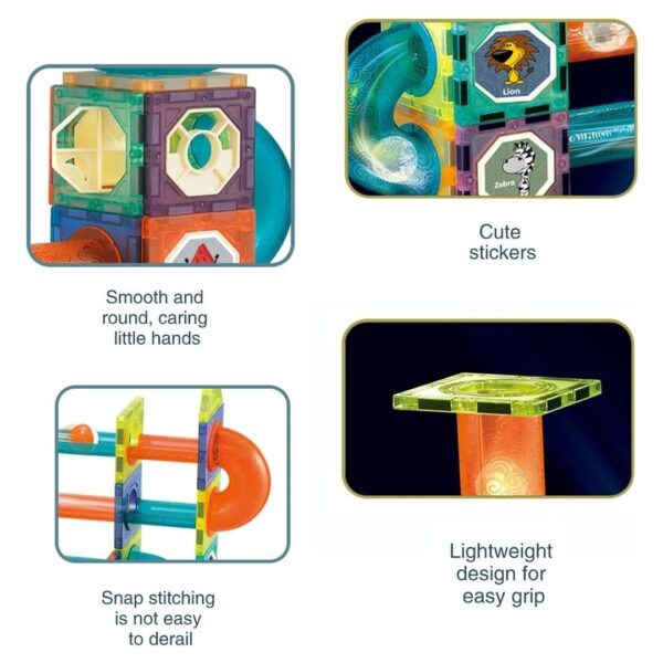 SET DE MAGNETICO CON LUZ 75 PZ -  LIGHT MAGNETIC BLOCKS