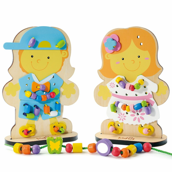 NIÑOS PARA ENHEBRAR - WOODEN LACING DOLL