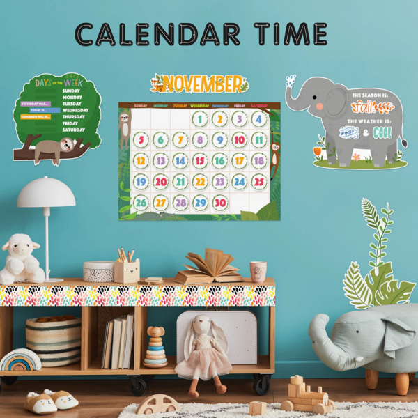 JUNGLE FRIENDS  CALENDAR SET BULLETIN BOARD