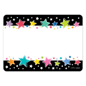 COLORFUL STARS ON BLACK  LABELS