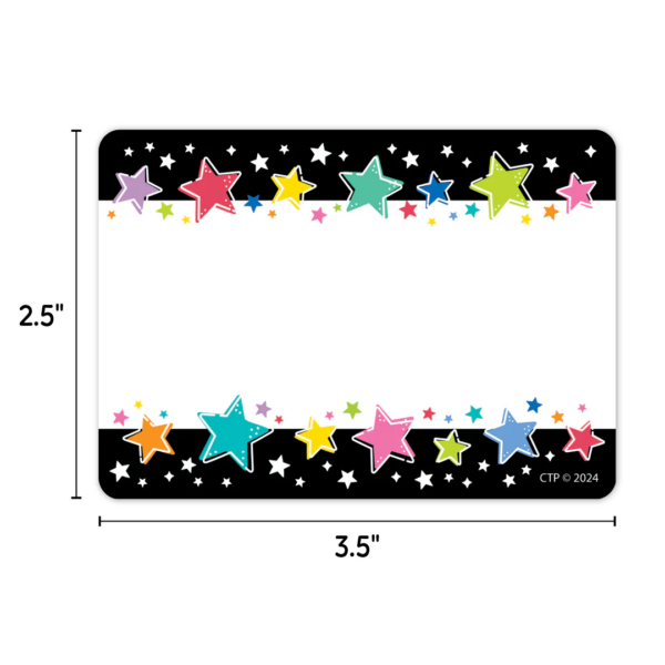 COLORFUL STARS ON BLACK  LABELS