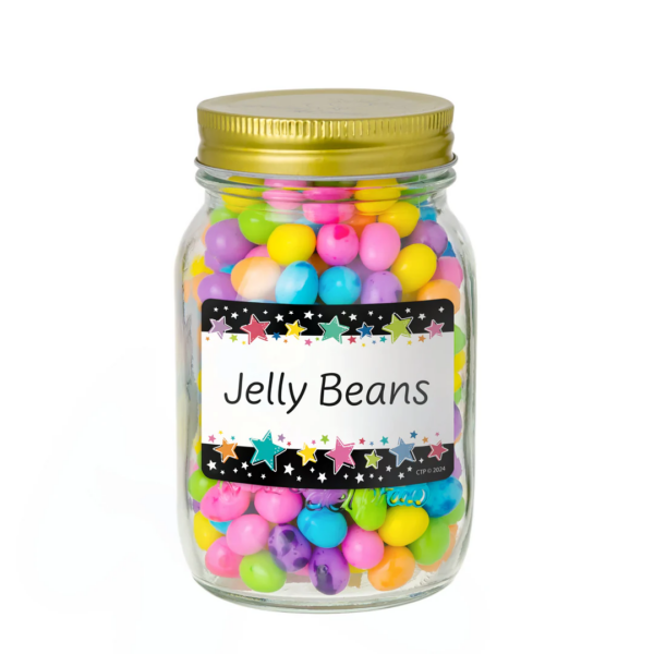 COLORFUL STARS ON BLACK  LABELS
