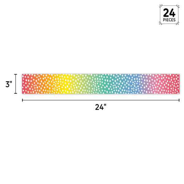 MESSY DOTS ON RAINBOW BORDER