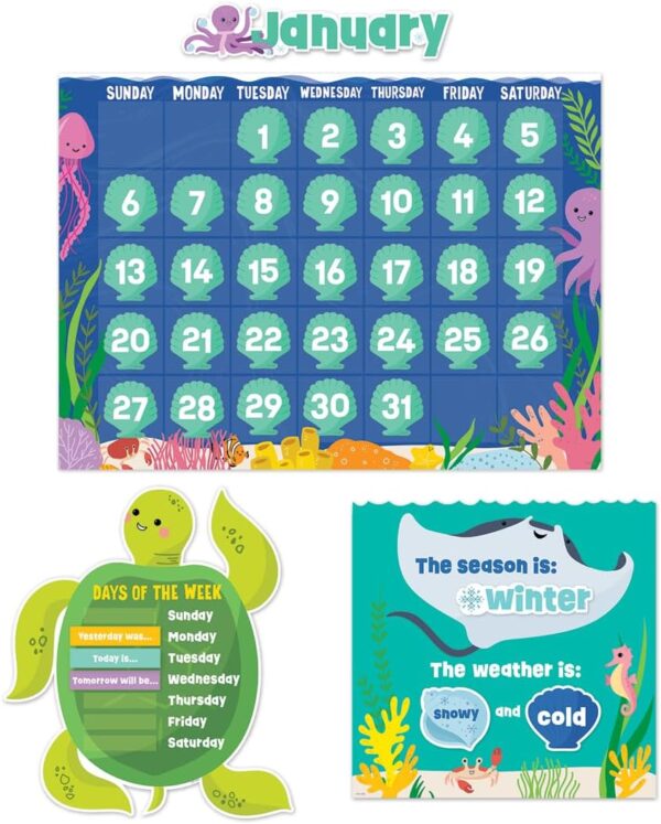 71PUi5KPKaL._AC_SL1080_ SEA FRIENDS CALENDAR SET BULLETIN BOARD