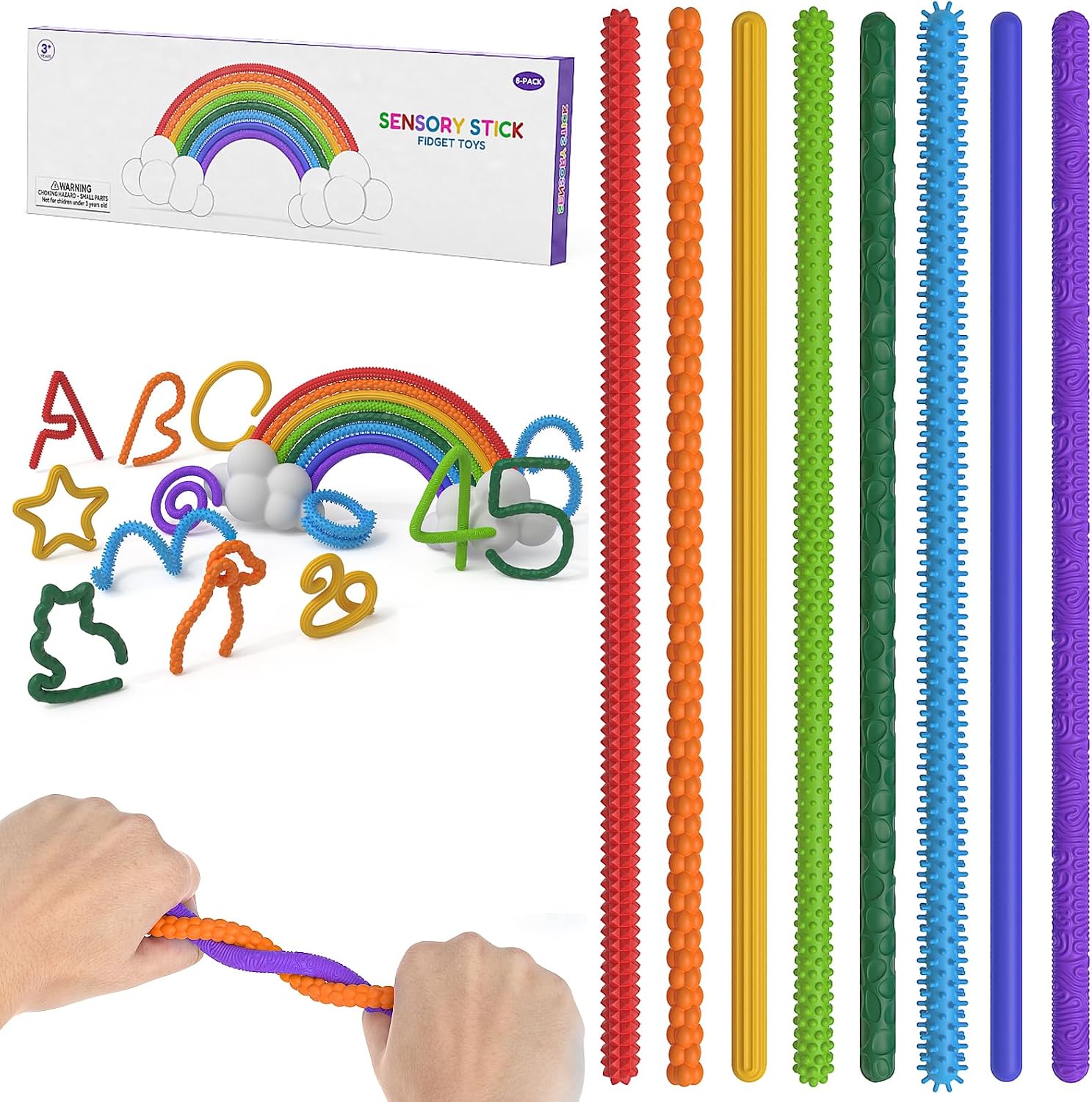 VARILLAS FLEXIBLES SENSORIALES 8 UN – SENSORY STICKS