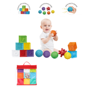 FIGURAS SENSORIALES 8 PCS KIDS MELODY - BABY SOFT SENSORY BLOCKS
