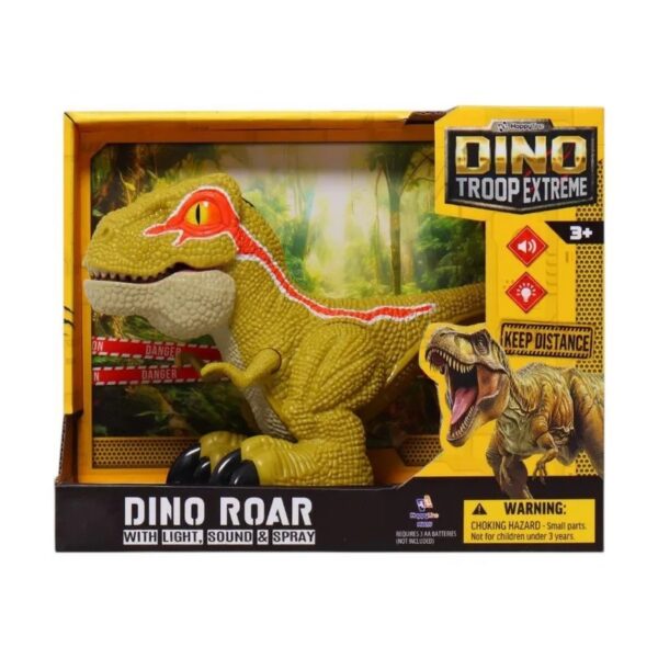 DINOSAURIO CON LUZ . SONIDO Y SPRAY - DINO ROAR