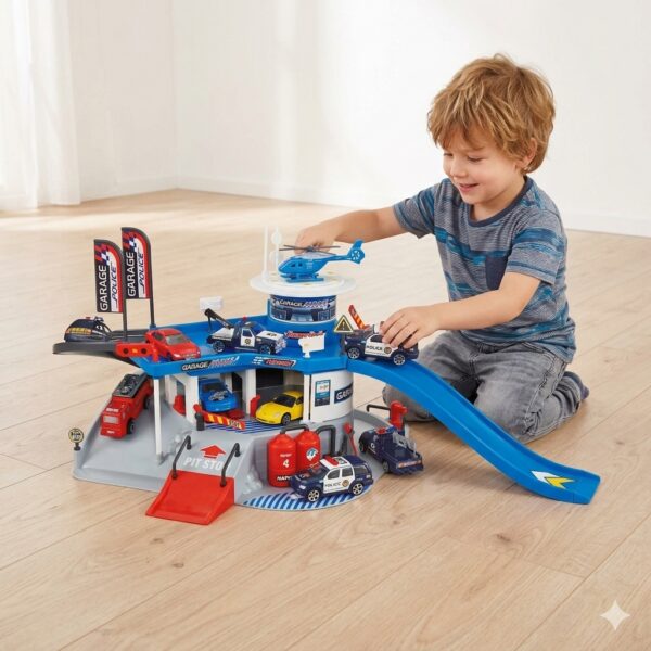 SET DE CARROS POLICIA 38 PZAS - PARKING POLICE