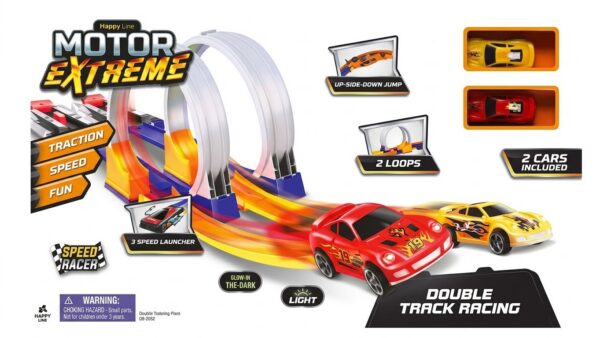 image_7a1ac51a PISTA CON LANZADOR 2 AROS Y 2 CARROS - DOYBLE TRACK RACING