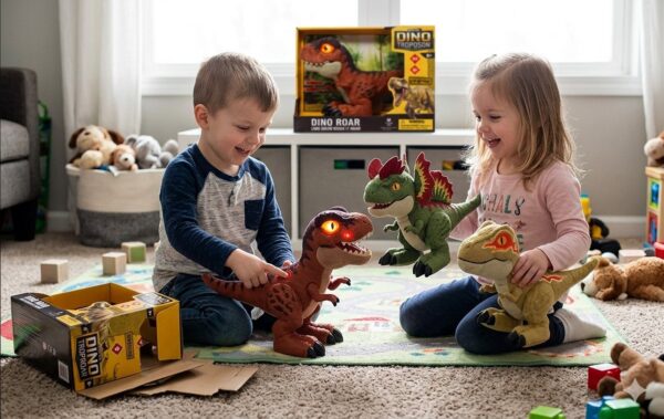 DINOSAURIO CON LUZ . SONIDO Y SPRAY - DINO ROAR